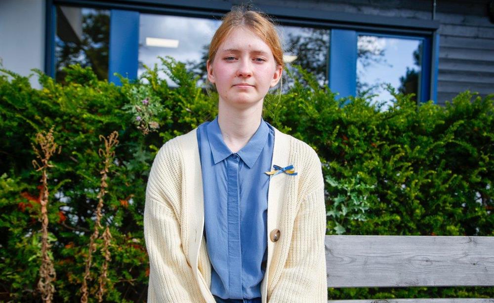 Sofiia Novychenko, Ukrainsk flyktning og elev ved St. Olav vgs  - Klikk for stort bilde