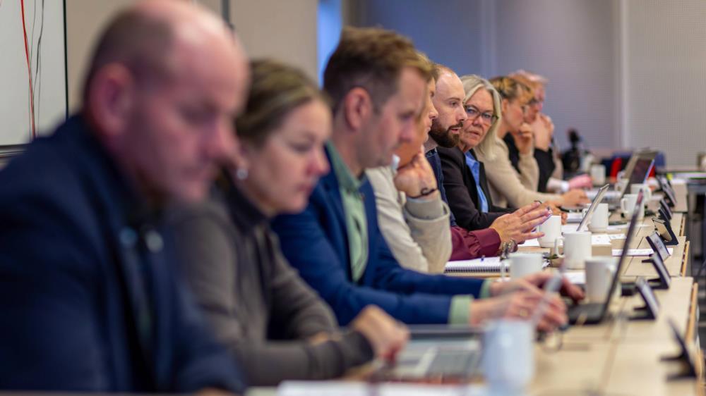 Politikere på rad og rekke - Klikk for stort bilde