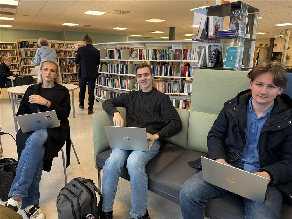 Elever som jobber - Klikk for stort bilde